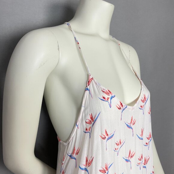 Acacia Dress Cover-Up Floral St. Tropez Birds of Paradise Size Small White Rayon - Picture 10 of 13